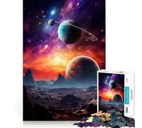 Rompecabezas de 1000 Piezas con paisajes espaciales y Planetas para Adultos Fortalece la Memoria Divertido y Casual Bordes limpios Regalo clásico (50x75cm)