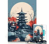 Rompecabezas de 1000 Piezas con paisajes japoneses clásicos para Adolescentes Juego Divertido y Entrelazado sin Huecos Actividad Nocturna para Toda la Familia (50x75cm)