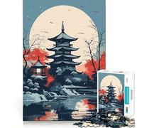 Rompecabezas de 1000 Piezas con paisajes japoneses clásicos para Adultos Juego de Habilidad Mental Corte láser para un Ajuste Actividad gratificante para días lluviosos (38x26cm)