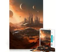 Rompecabezas de 1000 Piezas con paisajes urbanos del Planeta Marte para Adultos y Adolescentes Ideal para Relajarse, Relajarse y desconectar Corte Suave Regalo conmovedor (50x75cm)