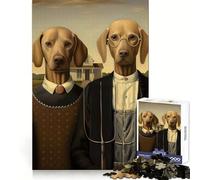 Rompecabezas de 1000 Piezas con Parodia de Perro gótico Americano para Adultos Entrenamiento de concentración Diversión sin estrés Encaja Perfectamente Regalo Creativo (38x52cm)