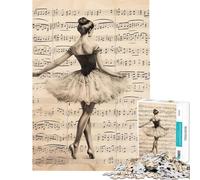 Rompecabezas de 1000 Piezas con partituras de Bailarina Juguetes adictivos para Cultivar la Paciencia Juego práctico para la diversión Familiar Regalo de cumpleaños (Tamaño 38x26cm)
