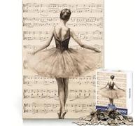 Rompecabezas de 1000 Piezas con partituras de Bailarina para Adultos y adolescentesFomenta la concentración Mental y Proporciona un Entretenimiento tranquiloCorte impecableRegalo Ideal (38x52cm)
