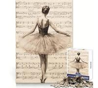 Rompecabezas de 1000 Piezas con partituras de Bailarina para adultosRompecabezas Inteligente para relajarseCierre finoRegalo único (38x26cm)