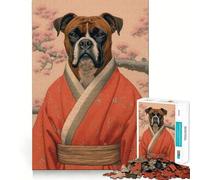 Rompecabezas de 1000 Piezas con Perro bóxer y Geisha Diversión con articulaciones precisas,Actividad Cerebral Inteligente,Entretenimiento Relajante,Regalo de cumpleaños 50x75cm