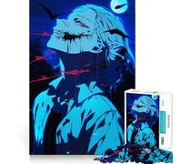 Rompecabezas de 1000 piezas con personaje de anime y boca ensangrentada Ideal para ejercitar la memoria Bordes lisos que encajan a la perfección Una forma divertida de llenar el tiempo libre (38x52cm)