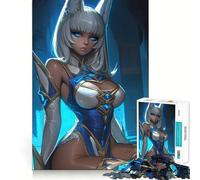 Rompecabezas de 1000 Piezas con Personaje Femenino de Anime en Azul y Blanco para Adultos Juego de Habilidad Mental Corte láser para un Ajuste Actividad gratificante para días lluviosos