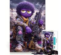 Rompecabezas de 1000 Piezas con Personaje Morado y Pistola para Adolescentes Juego Inteligente de Rompecabezas Tiempo de Aprendizaje Imagen para armar Regalo Encantador (50x75cm)