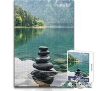 Rompecabezas de 1000 Piezas con Piedras Zen Junto al Lago Ideal para un Ambiente Acogedor en Interiores Juguete de precisión Entrelazado Duradero Tamaño 38x26cm