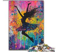 Rompecabezas de 1000 Piezas con Pintura al óleo de Bailarina de Ballet para Adultos y Adolescentes, un desafío difícil y antiestrés para la decoración del hogar para Mayores de 14 años 26x38cm