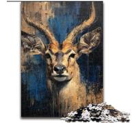 Rompecabezas de 1000 Piezas con Pintura al óleo de Ciervo para Adultos y Adolescentes Interacción Entre Padres e Hijos Que Reduce el estrés (26x38cm)