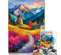 Rompecabezas de 1000 Piezas con Pintura al óleo de Flor de Amapola para Adolescentes y Adultos Un Juego desafiante Ideal para Regalar a Toda la Familia (50x75cm)