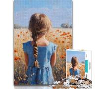 Rompecabezas de 1000 Piezas con Pintura al óleo de Flor de Amapola para Adultos y Adolescentes, Ideal como Juguete Educativo, antiestrés y decoración de Escritorio 75x50cm