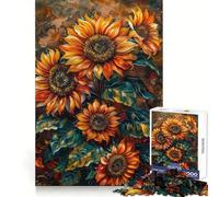 Rompecabezas de 1000 Piezas con Pintura al óleo de Girasol para Adultos, Juguete para Pensar, Calma, relajación, Corte Limpio, decoración de Pared 50x75cm