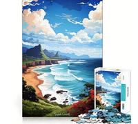 Rompecabezas de 1000 Piezas con Pintura al óleo de la Costa de Napali para Adultos Juguete para concentrarse y ejercitar la Mente Divertido y silencioso Bordes Ajustados Artículo de Santa Claus