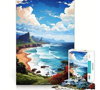 Rompecabezas de 1000 Piezas con Pintura al óleo de la Costa de Napali para Adultos y Adolescentes Un Rompecabezas Mental Que Ayuda a aliviar el estrés Un Regalo Original y Divertido (38x52cm)