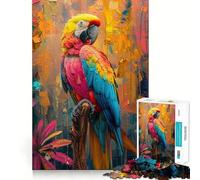 Rompecabezas de 1000 Piezas con Pintura al óleo de Loros para Adolescentes Juguete para ejercitar la Mente Arte Relajante y Divertido Arte Coleccionable para armar (50x75cm)