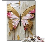 Rompecabezas de 1000 Piezas con Pintura al óleo de Mariposas para Adultos, cumpleaños para Pasar el rato en casa, Arte Mural para Mayores de 14 años (26x38cm)