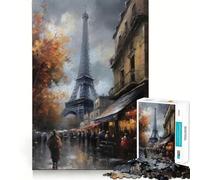 Rompecabezas de 1000 Piezas con Pintura al óleo de París, Francia, para Adolescentes Ideal para desarrollar la Memoria, armar sin estrés Un Regalo entrañable (50x75cm)