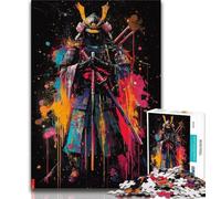 Rompecabezas de 1000 Piezas con Pintura al óleo de un samurái Ninja para Adultos y Adolescentes Ideal como Juego Educativo y Regalo para Toda la Familia (50x75cm)