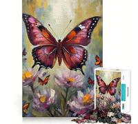 Rompecabezas de 1000 Piezas con Pintura al óleo de una Mariposa para Adolescentes Juguete cognitivo Pasatiempo Relajante Borde Premium Lista de Deseos de Santa Claus (38x52cm)