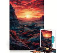 Rompecabezas de 1000 Piezas con Pintura al óleo del Desierto rocoso para Adultos Juguete para Pensar con Inteligencia Actividad en casa Corte Suave Sorpresa navideña (50x75cm)