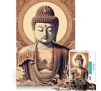Rompecabezas de 1000 Piezas con Pintura de Buda Zen Juego de Ejercicios mentales con Encaje Huecos Desafío Interactivo para el Cerebro en casa (38x26cm)