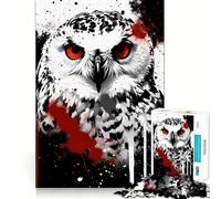 Rompecabezas de 1000 Piezas con Pintura de búho Nival en Tinta para Adolescentes Juguete de lógica Fina, Divertido y Relajante Decoración de Pared con Bordes limpios (38x26cm)