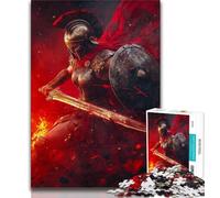 Rompecabezas de 1000 Piezas con Pintura de Guerrero Espartano para Adolescentes, Ideal para aliviar el estrés, un desafío difícil, decoración única para el hogar y Regalos (38x26cm)