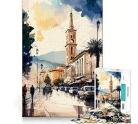Rompecabezas de 1000 Piezas con Pintura de la Capital de Bulgaria,diseño artístico de Corte nítido,Juego de lógica y Pensamiento,Ideal para Relajarse y como Regalo de cumpleaños (38x52cm)