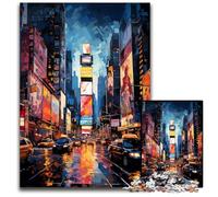 Rompecabezas de 1000 Piezas con Pintura de neón de Nueva York Times Square Rompecabezas Imposible para Actividad en casa para Fiestas cumpleaños y Noches de Juegos en Familia 1000 Piezas (75x50cm)
