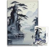 Rompecabezas de 1000 Piezas con Pintura de Tinta Japonesa para Adolescentes, Divertido Juego de Aprendizaje con ingenio, Regalo Festivo reflexivo, tamaño 50x75cm