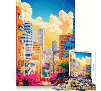 Rompecabezas de 1000 Piezas con póster artístico de Beirut para Adolescentes Desarrolla la lógica, Calma la Mente y es Divertido Un Regalo estupendo (50x75cm)