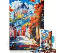 Rompecabezas de 1000 Piezas con póster artístico de la Ciudad de Quebec para Adolescentes, Juguete cognitivo, pasatiempo Relajante, Lista de Deseos de Santa Claus de Primera Calidad (38x52cm)