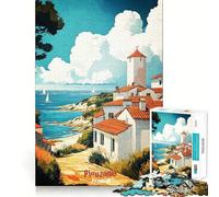 Rompecabezas de 1000 Piezas con póster artístico de Plouzané France para Adolescentes, Juguete de Tren lógico, Ligero y Relajante, de Corte Suave, decoración de Pared (38x26cm)
