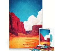 Rompecabezas de 1000 Piezas con póster artístico de Wadi Rum Jordania Juguete de construcción Focus Ensamblaje Firme y Seguro Juguete de Entretenimiento para Interiores (50x75cm)