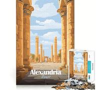 Rompecabezas de 1000 Piezas con póster de Alejandría,Egipto Arte de Corte preciso Un Reto para ejercitar la Mente Regalo Ideal para el Tiempo Libre Diversión navideña Decoración de Pared (38x26cm)