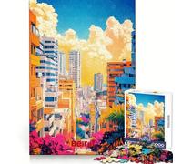 Rompecabezas de 1000 Piezas con póster de Arte de Beirut para Adultos Ideal para Relajarse y concentrarse Corte Suave Un Regalo Encantador (38x26cm)