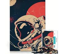 Rompecabezas de 1000 Piezas con póster de Astronauta Retro para Adolescentes, Juguete de lógica Tipo Tren, diversión silenciosa, Corte Suave, Regalo Encantador (38x52cm)