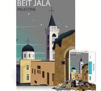 Rompecabezas de 1000 Piezas con póster de Beit Jala,Palestina Juego de lógica con articulaciones afiladas Juego de Entretenimiento para Pasar un Buen rato Regalo Divertido de Navidad (38x26cm)