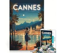 Rompecabezas de 1000 Piezas con póster de Cannes De Nuit, Juego Imposible, Corte de precisión, con Piezas de Formas aleatorias Que encajan Perfectamente 50x75cm
