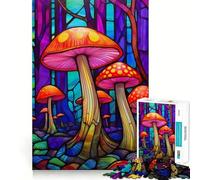 Rompecabezas de 1000 Piezas con póster de Hongos psilocibina para Adolescentes Juguete para desarrollar la Capacidad de razonamiento y el estrés Corte preciso Un Regalo Encantador 38x26cm