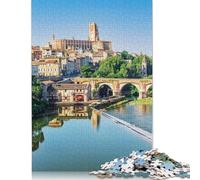 Rompecabezas de 1000 Piezas con póster de la Ciudad de Albi, Rompecabezas de dificultad Alta, Juegos educativos, Juguetes, (38 x 26 cm)