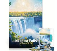 Rompecabezas de 1000 Piezas con póster de Las Cataratas del Niágara,Juego de Corte sin Costuras,Actividad para ejercitar la Mente,Juego Tranquilo,Divertido,Regalo de cumpleaños,pasatiempo (50x75cm)