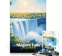 Rompecabezas de 1000 Piezas con póster de Las Cataratas del Niágara,Juguete Divertido para ejercitar la Mente y la Mente,Ideal para Momentos de Paz y diversión,y una Pieza de Arte navideña (38x26cm)
