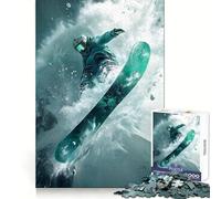 Rompecabezas de 1000 Piezas con póster de Snowboarder en Vuelo para Adolescentes Refuerza la Memoria Divertido y Relajante Bordes Suaves Lista de Deseos de Papá Noel (38x26cm)