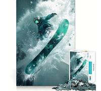 Rompecabezas de 1000 Piezas con póster de Snowboarder en Vuelo para Adolescentes Refuerza la Memoria Divertido y Relajante Bordes Suaves Lista de Deseos de Papá Noel (38x26cm)