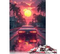 Rompecabezas de 1000 Piezas con póster de Synthwave para Adultos y Adolescentes, de Madera, Ideal para Explorar la Creatividad y la resolución de Problemas (75 x 50 cm)