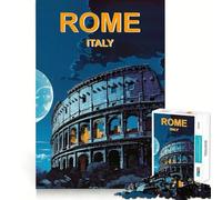 Rompecabezas de 1000 Piezas con póster de Viaje a Roma, Italia, para Adolescentes, Pure Logic Toy Gentle Relax Clean Cut Fine Art Piece (38x52cm)