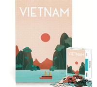 Rompecabezas de 1000 Piezas con póster de Viaje a Vietnam, Corte Premium, Juguete para ejercitar la Mente, Momento de Paz, diversión, Regalo de cumpleaños (38x26cm)